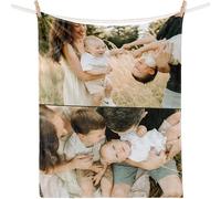 Plaid Personalizzato con Foto - Coperta Personalizzata con Immagini e Testo - Idea Regalo per Coppie, Famiglie, Compleanni e Anniversari -2 Foto