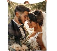 Plaid Personalizzato con Foto - Coperta Personalizzata con Immagini e Testo - Idea Regalo per Famiglie, Coppie, Compleanni e Anniversari - 1 Foto