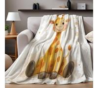 Plaid Pile Giraffa dei cartoni animati 100 x 130 cm, Coperta in Microfibra Morbida e Calda per Divano Letto Casa e Viaggio