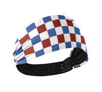 Plaid rosso e blu 4 luglio giorno dell'indipendenza fasce antiscivolo per adulti per le donne fasce elastiche per il sudore per basket uso quotidiano calcio ciclismo
