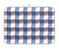 Plaid rosso e blu 4 luglio Giorno dell'Indipendenza Riutilizzabile Tappetino per piatti di asciugatura 18x24 Rettangolo Grande Asciutto opaco Decorativo Home Decor Essentials