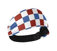 Plaid rosso e blu 4 luglio Independence Day no slip extra large fasce per le donne elastico testa sudore fasce per le donne per yoga allenamenti make up bandas para el cabello de mujer