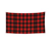 Plaid rosso e nero stampa Halloween Banner perfetto per Halloween Natale Design su un solo lato forniture di decorazione del partito
