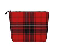 Plaid rosso e nero Una borsa versatile da viaggio, ideale per routine quotidiane e viaggi di lavoro, Nero , Taglia unica, Beauty case