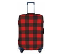 Plaid Rosso e Nero Viaggio Antipolvere Valigia Copertura Bagagli Protezione Bagagli Tronco Case Accessori Vacanza, bianco, S