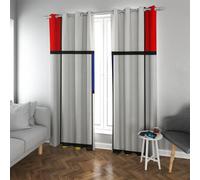 Plaid rosso geometrico camera arredamento tende oscuranti minimalista famoso pittura stampe tende e tende per la casa colonica sala conferenze bagno W140xL180cm 2 pannelli
