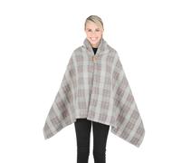 Plaid scialle sherpa beige con bottone