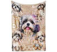 Plaid Shih Tzu Dog Mom Dad Coperta Personalizzata Divano S