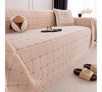 Plaid Spesso Per Divano Grande, Copertura Per Divano In Velluto Di Cotone Ultra Morbido, Resistente Ai Graffi Di Animali Domestici, Adatta Sezionali, Divanetti, Poltrone, Facile D Champagne 180*260cm