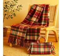 Plaid SWEET Mohair effect soffice coperta bordeaux 130x160 con borsa