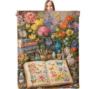 Plaid Vintage Flower Botanical Book, Butterfly Flower Coperta Per Sedia L