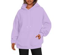 Plain Hoodies Oversized Hoodies for Women with Pockets, Trendy Casual Streetwear for Casual Daily Wear, Sports, Travel (Light Purple,4XL)