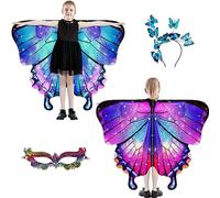 plainshe Ali di farfalla per ragazze, ala da fata su entrambi i lati, costume da farfalla per bambini per Halloween (Doppio Lato 9)