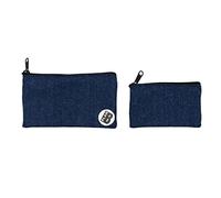 Plan B, Portamonete X2 Jeans, Set di 2 Portamonete, Misure 14 x 8 cm e 11 x 6 cm, Blu