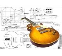 Plan of Gibson Les Paul '59 Chitarra Elettrica - Stampa Su Scala Completa