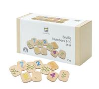 PLAN TOYS - Braille Numbers 1-10, Colore Legno, 5654