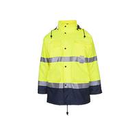 Planam 2057056 - Parka "protezione di avvertimento", taglia XL, colore: Giallo/Blu marino, 1 pezzo