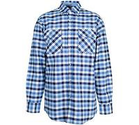 Planam Camicia Country a 1/1 Manica Taglia 49/50, 4XL, Blu a Quadretti, 480049