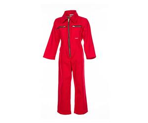 Planam - Tuta Da Rally Per Bambini, Colore: Blu, Rosso (Rosso), Taglia 170/176