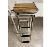 PLANCETTA DI POPPA CON SCALETTA A SCOMPARSA IN ACCIAIO INOX AISI316 45x39 BARCA