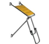 Plancetta di poppa per barca cm 45x45 acciaio inox e Iroko con scaletta