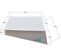 PLANCETTA SINGOLA DI POPPA IN VETRORESINA BIANCA 390x315mm