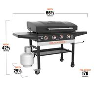 PLANCHA A GAS 36 POLLICI CON COVER