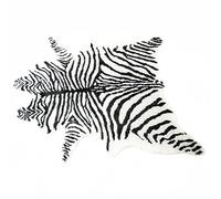 Plancholo Grande tappeto zebrato in finta pelliccia, 1,5 m x 2 m, adatto per camera da letto, soggiorno, decorazione occidentale, finta pelliccia, tappeto in pelle di mucca, nero e bianco