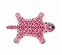 Plancholo Tappeto con stampa leopardata in finta pelliccia, 0,7 x 1,1 m, adatto per camera da letto e soggiorno, decorazione occidentale, in finta pelliccia, colore rosa