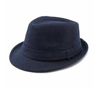 Plancholo Trilby Cappello in feltro di lana Fedora uomo/donna Panama cappello invernale, Blu, Taglia unica