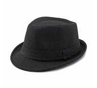 Plancholo Trilby Cappello in feltro di lana Fedora uomo/donna Panama cappello invernale, Nero , Taglia unica