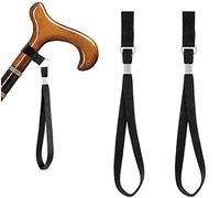 PlandleLee 2 Pcs anelli da polso per bastoni da passeggio, Bastone da passeggio Cinturino da polso, cinturini da polso da passeggio per bastone, cinturino da polso per stampelle(nero)
