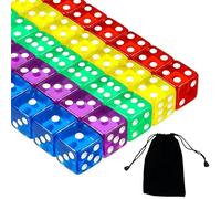 PlandleLee 20 Pezzi Dadi 6 Facce 14mm per Tenzi, Farkle, Yahtzee, Bunco o Insegnare Matematica, Dadi Traslucido Colori, 5 Colori