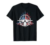 Plane Fighter Jet War Combat Airplane Pilot US Flag Maglietta