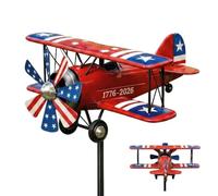 Plane Wind Spinner - Patriotic Biplane Windmill, Flying Aircraft Decor, Wea | 250 Years Commemorative Yard Wind Spinners Plane Wind Spinner Patriot4th Of July Independence Day Outdoor Backyard Lawn Patio