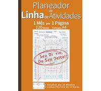 Planeador de Linha de Atividades: Domine seu Tempo e Alcance suas Metas com a Visão Mensal de 1 Página | 120 Meses (10 Anos) Não Datado | Diário de Produtividade e Organização | Formato A4 (Laranja)