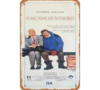 Planes, Trains & Automobiles 1987 Vintage Movie Poster Tin Sign, Retro of Classic Old Film Poster Metallo Targa TV Bar Wall Club Restaurant Man Cave Decorazione da parete 20 x 30 cm Targhe retrò.