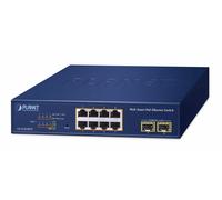 PLANET 8 porte 10/100/1000T 802.3at Gestito L2 Gigabit Ethernet (10/100/1000) Blu NEW