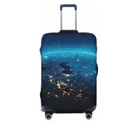 Planet Earth - Copribagagli da viaggio, elastico, per valigie, 45-81 cm, Nero , XL
