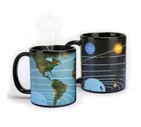 Planet Earth Magic Mug 330 ml - Tazza educativa che cambia colore attivata dal calore, con design dettagliato della mappa del mondo, ideale per gli appassionati di geografia