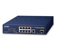 PLANET FGSD-1011HP switch di rete Non gestito Gigabit Ethernet (10/100/1000) Supporto Power over Ethernet (PoE) 1U Blu