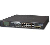 Planet 8 porte 10/100TX 802.3at Combo PoE Switch a 2 porte Gigabit TP/SFP con monitor LCD PoE, 120 Watt