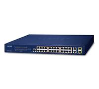 PLANET FGSW-2624HPS switch di rete Gestito L2/L4 Gigabit Ethernet (10/100/1000) Supporto Power over Ethernet (PoE) 1U Blu