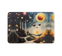 Planet Ground - Tappetino di benvenuto stampato, 40,6 x 61 cm, tappetino assorbente per porta del bagno e della cucina