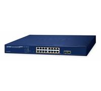 Planet 16 porte 10/100/1000T 802.3at PoE + 2 porte 1000X SFP Web, W128845494 (PoE + switch Ethernet intelligente Web 1000X SFP a 2 porte)