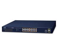 PLANET GS-4210-16P2S switch di rete Gestito L2/L4 Gigabit Ethernet (10/100/1000) Supporto Power over (PoE) 1U Blu [GS-4210-16P2 NEW