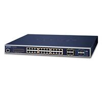 Planet GS-5220-24PL4XR gemanaged L2+ Gigabit Ethernet (10/100/1000) Energia via Ethernet (PoE) Supporto 1U Nero switch di rete
