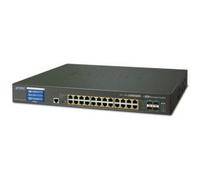 Planet GS-5220-24UPL4XVR gestito L2+ Gigabit Ethernet (10/100/1000) Alimentazione Tramite Ethernet (Poe) Supporto 1.25U Nero Switch di Rete