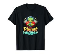 Planet Hugger Carino Alieno UFO Gioco di Parole Space Art Maglietta