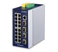 PLANET IGS-20040MT switch di rete Gestito L2+ Gigabit Ethernet [10/100/1000] Blu, Bianco (IP30 Industrial 16* 10/100/100 - 4 100/1000F SFP Full Managed Switch [-40 to 75 degree C, 2*DI, 2*DO], ERPS Ri